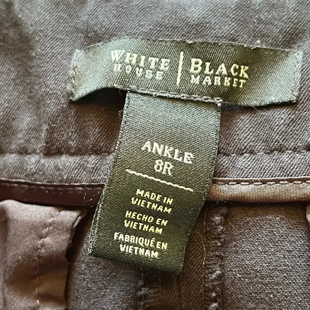 White House black market womens black ankle skinny pant casual grunge 8R - Image 9