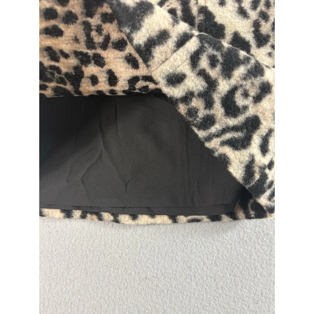 Ann Taylor Skirt Womens Size 6 Tan and Black Leopard Animal Print Wool Blend NEW - Image 9