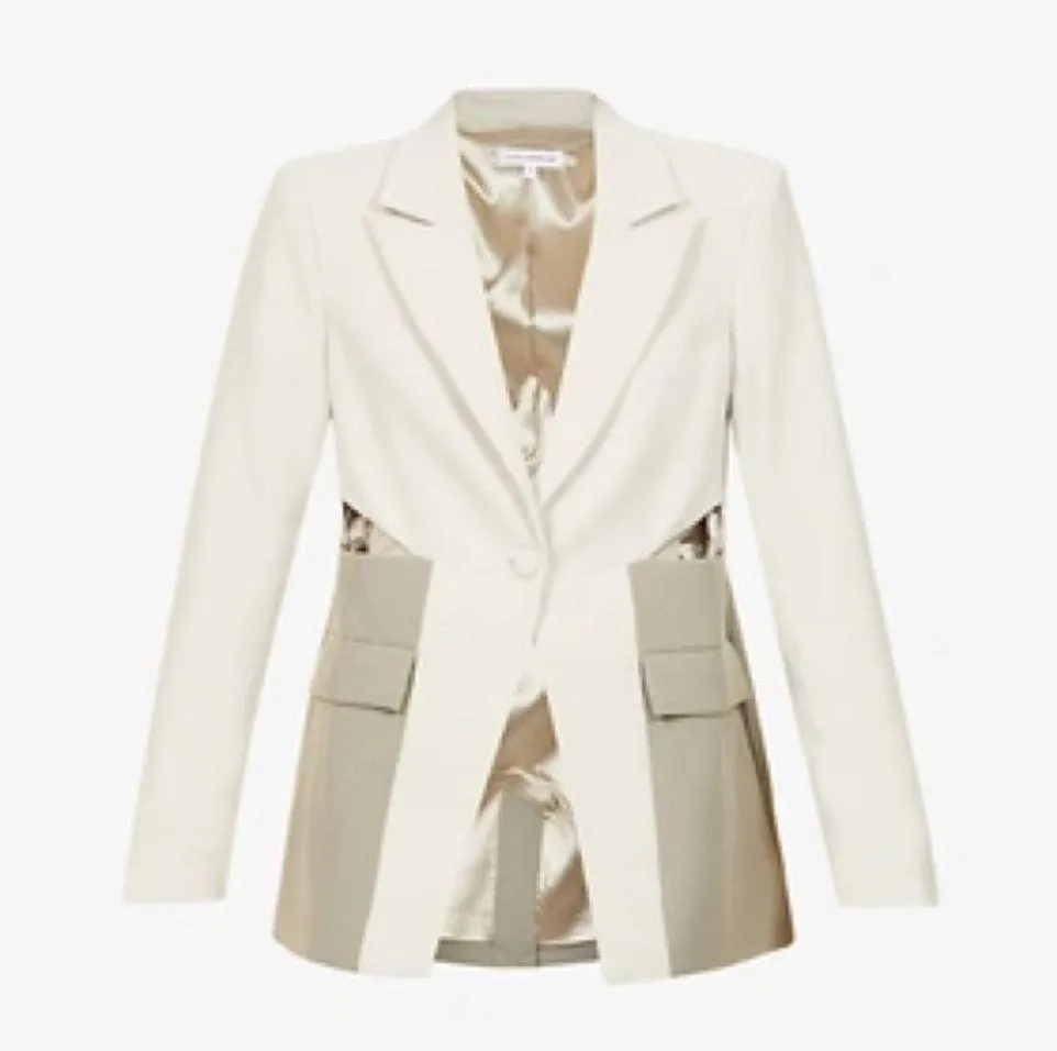 Good American Cut Out Blazer in Stone Wash Grey Size 2 US Medium - Image 4