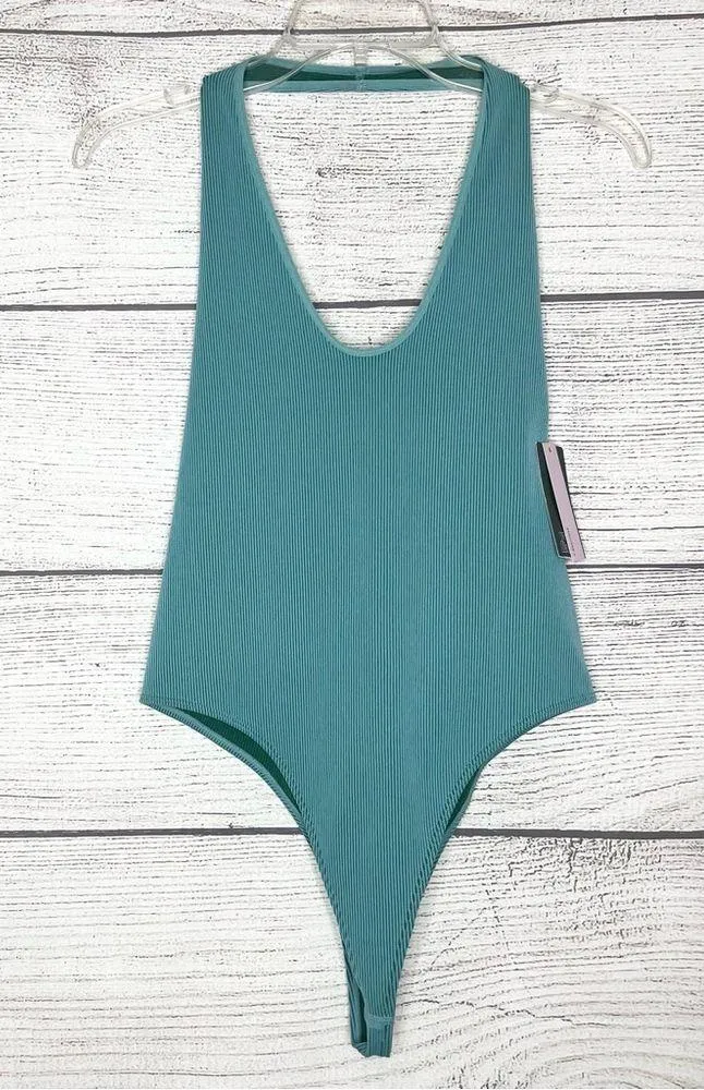 NWT Wild Fable Teal Blue Seamless Halter Bodysuit Top Size XXL - Image 2