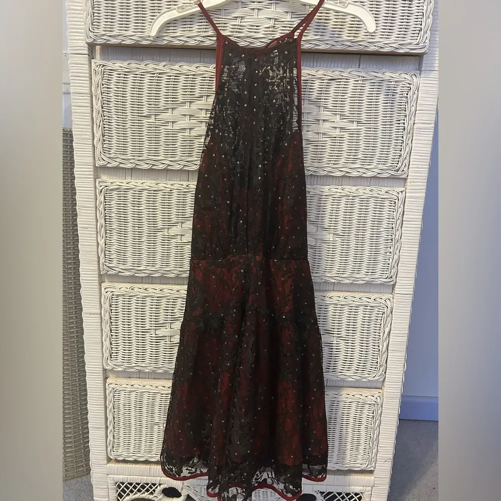 Free people party dress mini  red lace  size 4 - Image 2