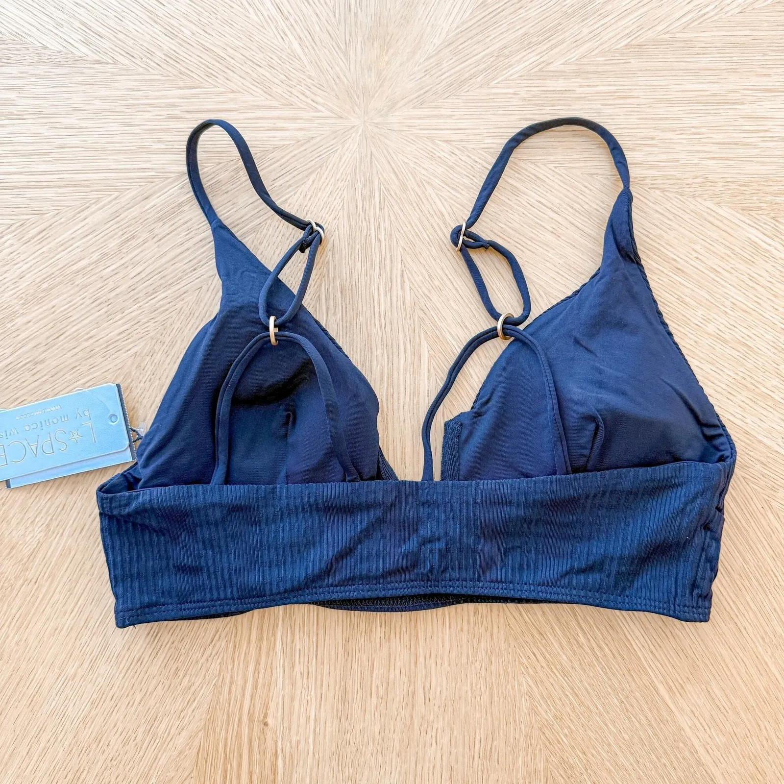 L Space Bikini‎ Top Womens XL Blue Siren Wired Ribbed Swimwear Beach Coastal NWT - Image 6