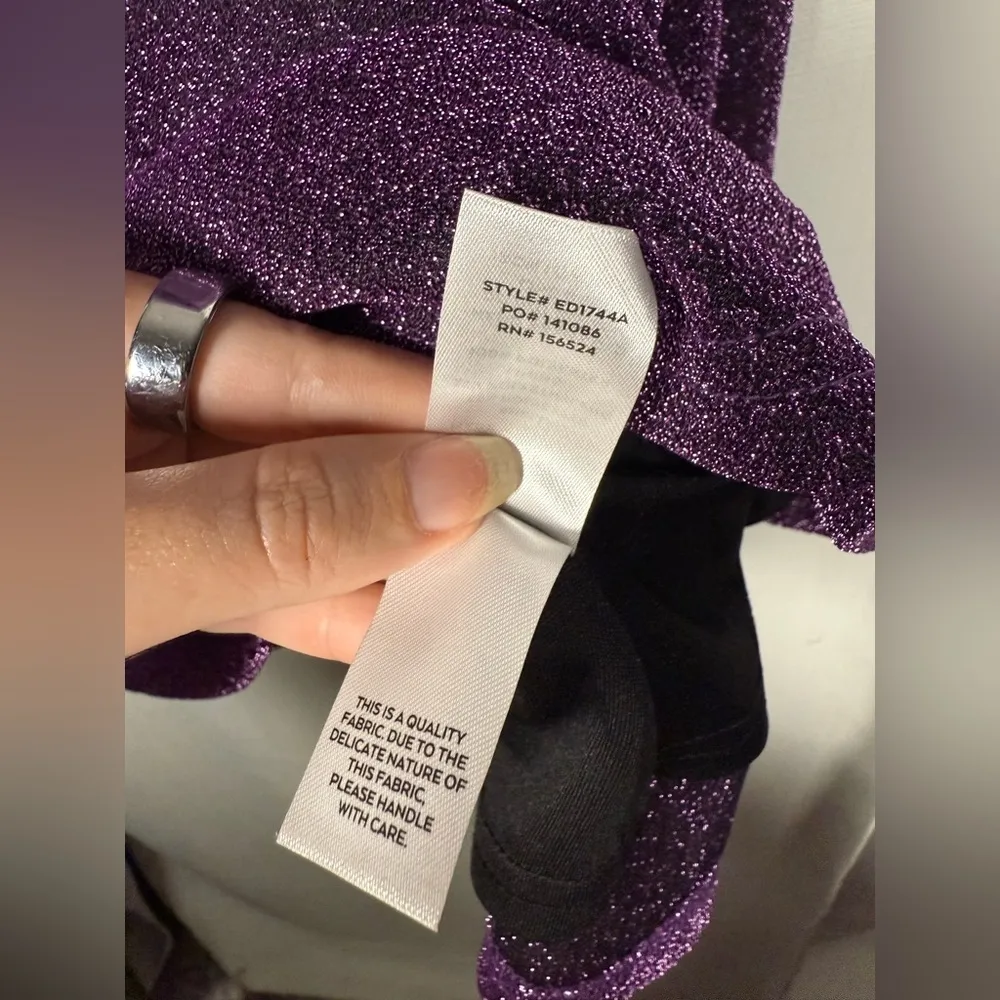 Lulus Celebration Cutie Purple Sparkly One-Shoulder Skater Mini Dress XL - Image 14