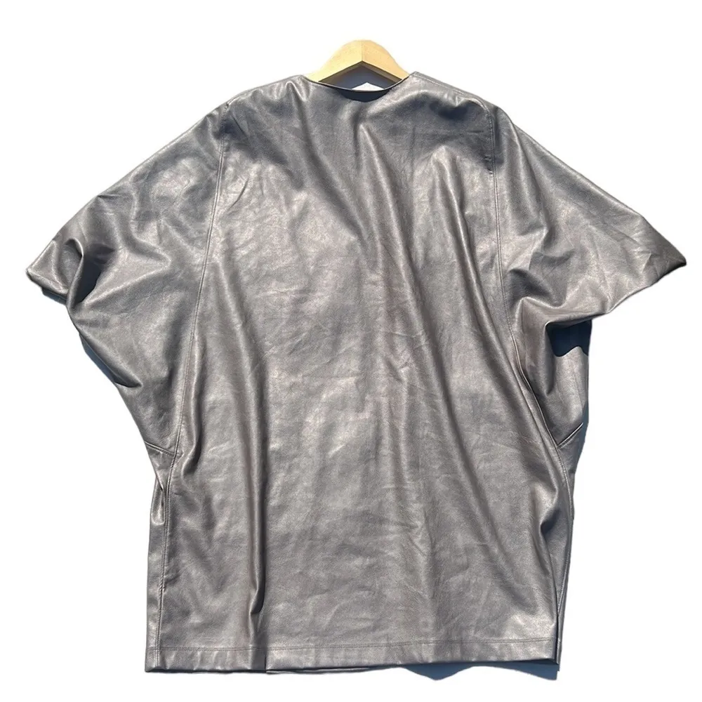 Natori Vegan Leather Gray Kimono Style Jacket Size Small - Image 7