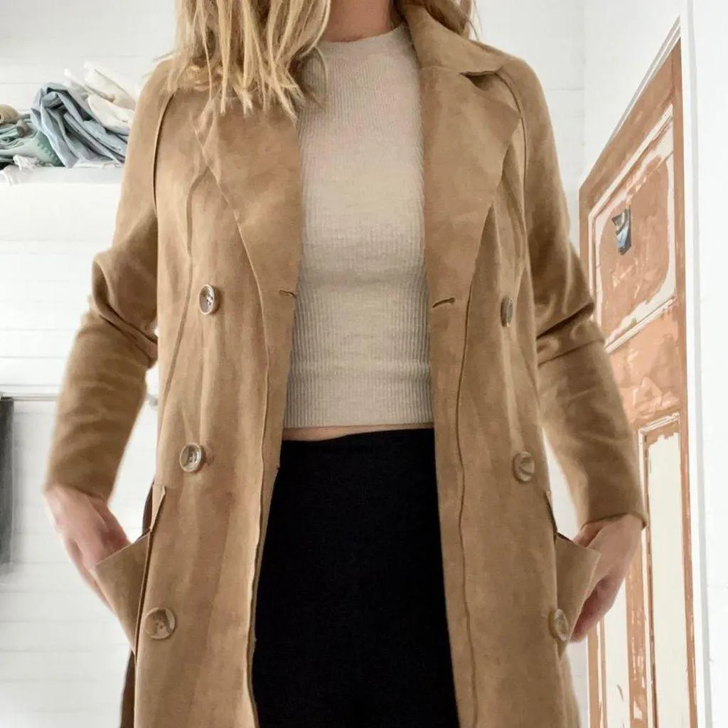 .Object Collector Item Faux Suede Coat Size EU 38/US 8 - Image 2