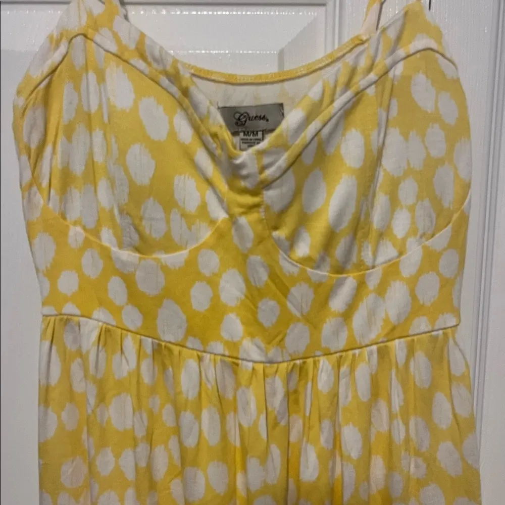 GUESS Yellow Sleeveless Mini Spaghetti Strap bodice top in medium - Image 2