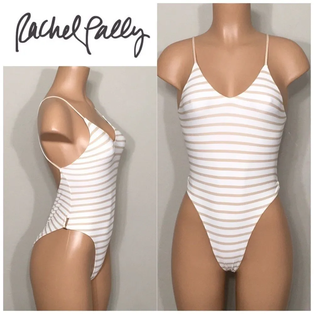 New Rachel Pally tan and white stripe swimsuit. - Image 5