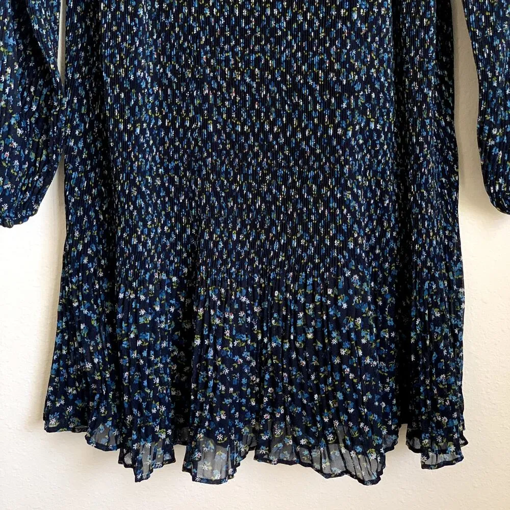 NWT Madewell Crinkle Georgette Mini Dress in Blue Floral NO123 - Image 8