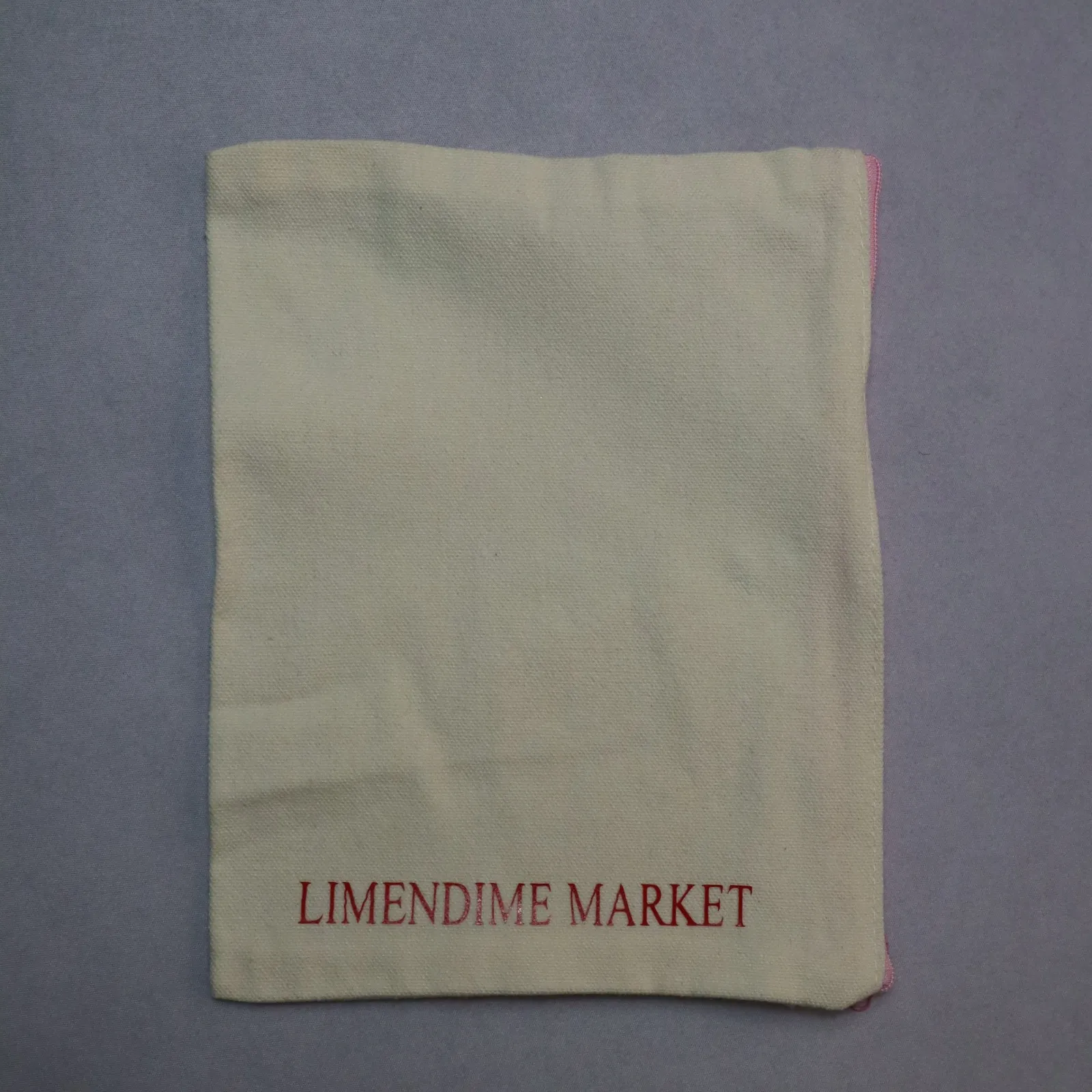 Be Mine Pink Sequin Heart Patch Pink Zipper Canvas Pouch Handmade Makeup Bag - Image 2