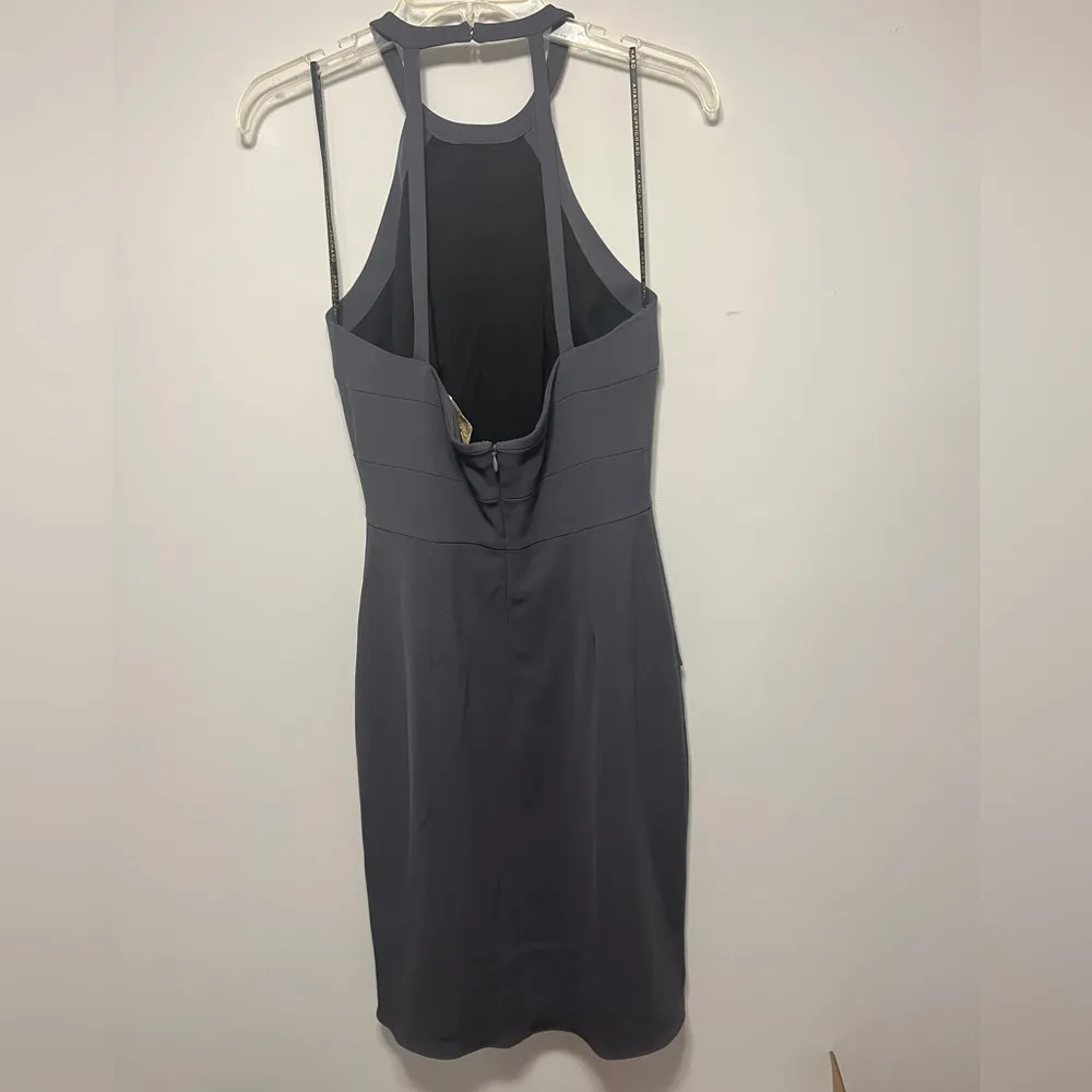 REVOLVE NWT Amanda Uprichard Rae Dress Stone Crepe Halter Neckline Open Back - Image 4