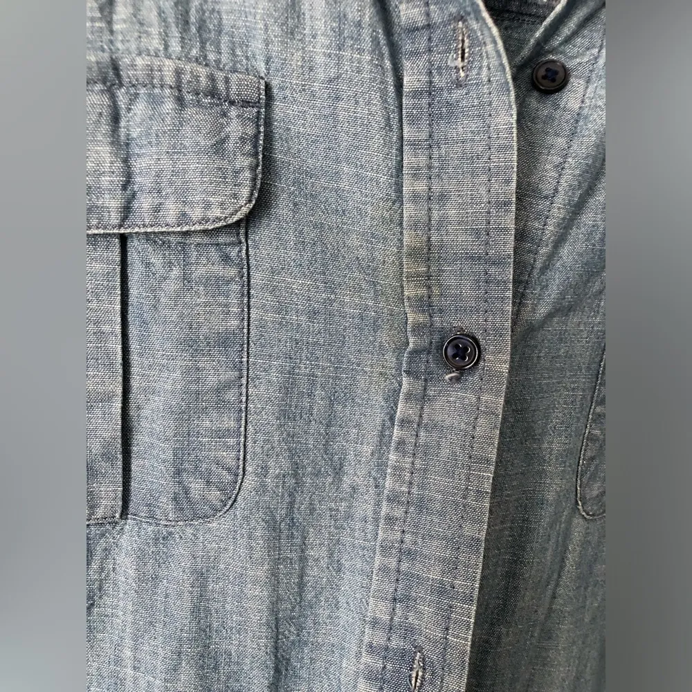 Western Jean denim button down 100% cotton Shirt Dress sz L, tiny stain - Image 7