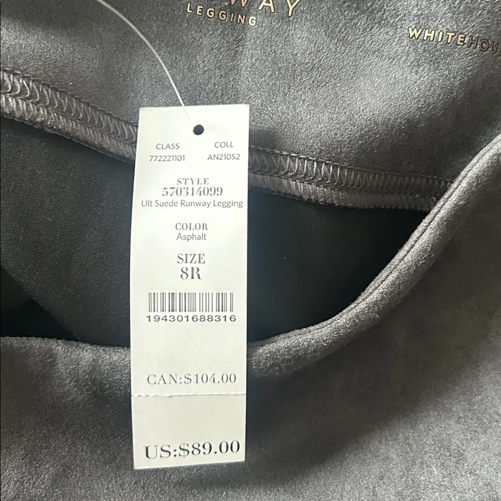 White House Black Market Ultimate Suede Runway Leggings Asphalt Grey Sz 8 NWT - Image 12