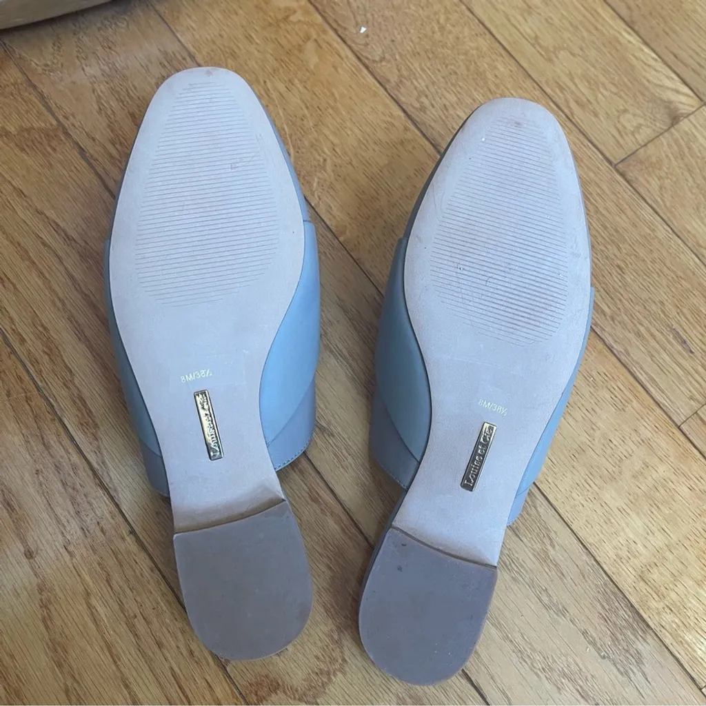 Louise et Cie LO-CHARRIET Light Gray Leather Loafer Mules Minimalist - Size 8M - Image 8