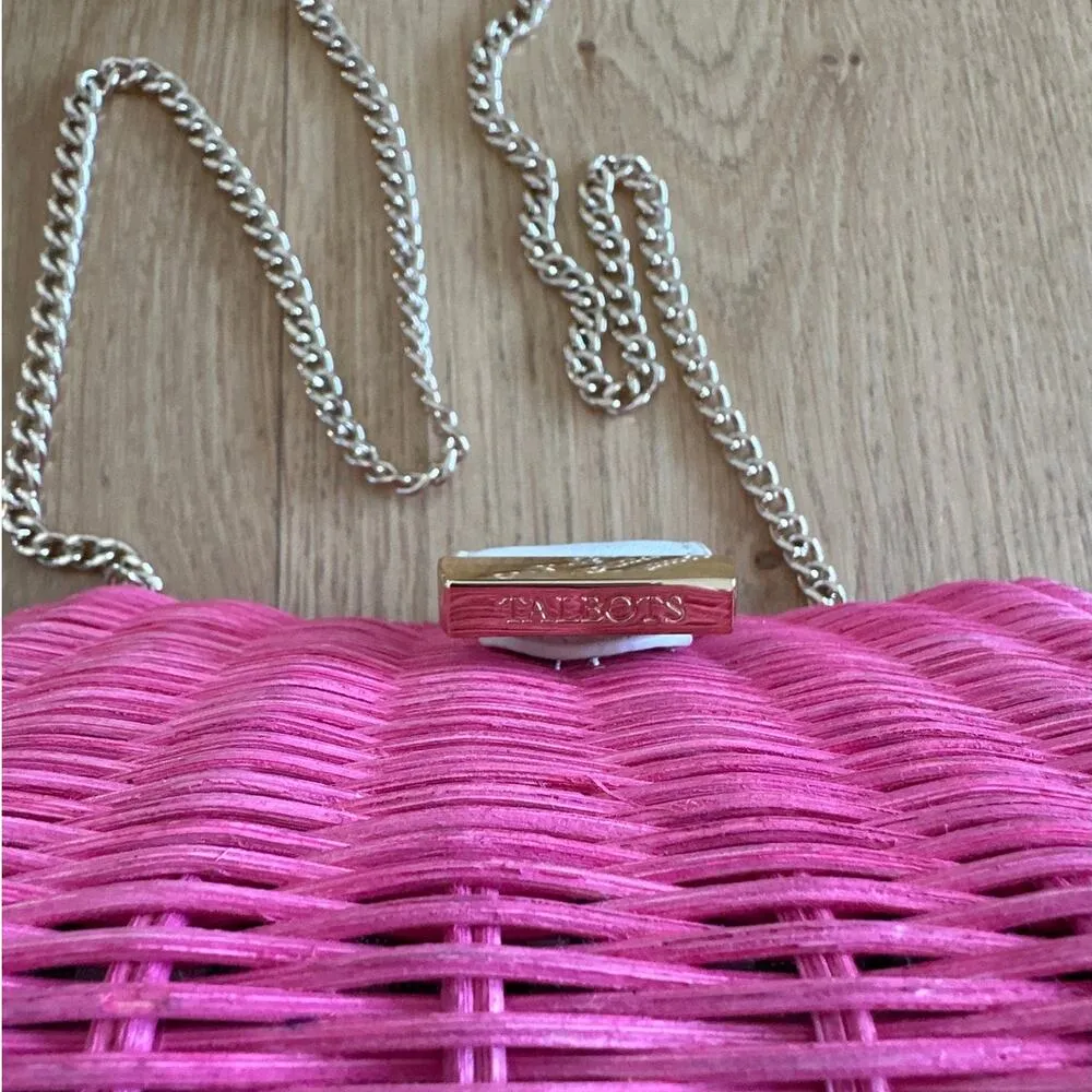 Talbots - Wicket and Leather magnetic Clasp Bag in Pink White & Gold - Image 2