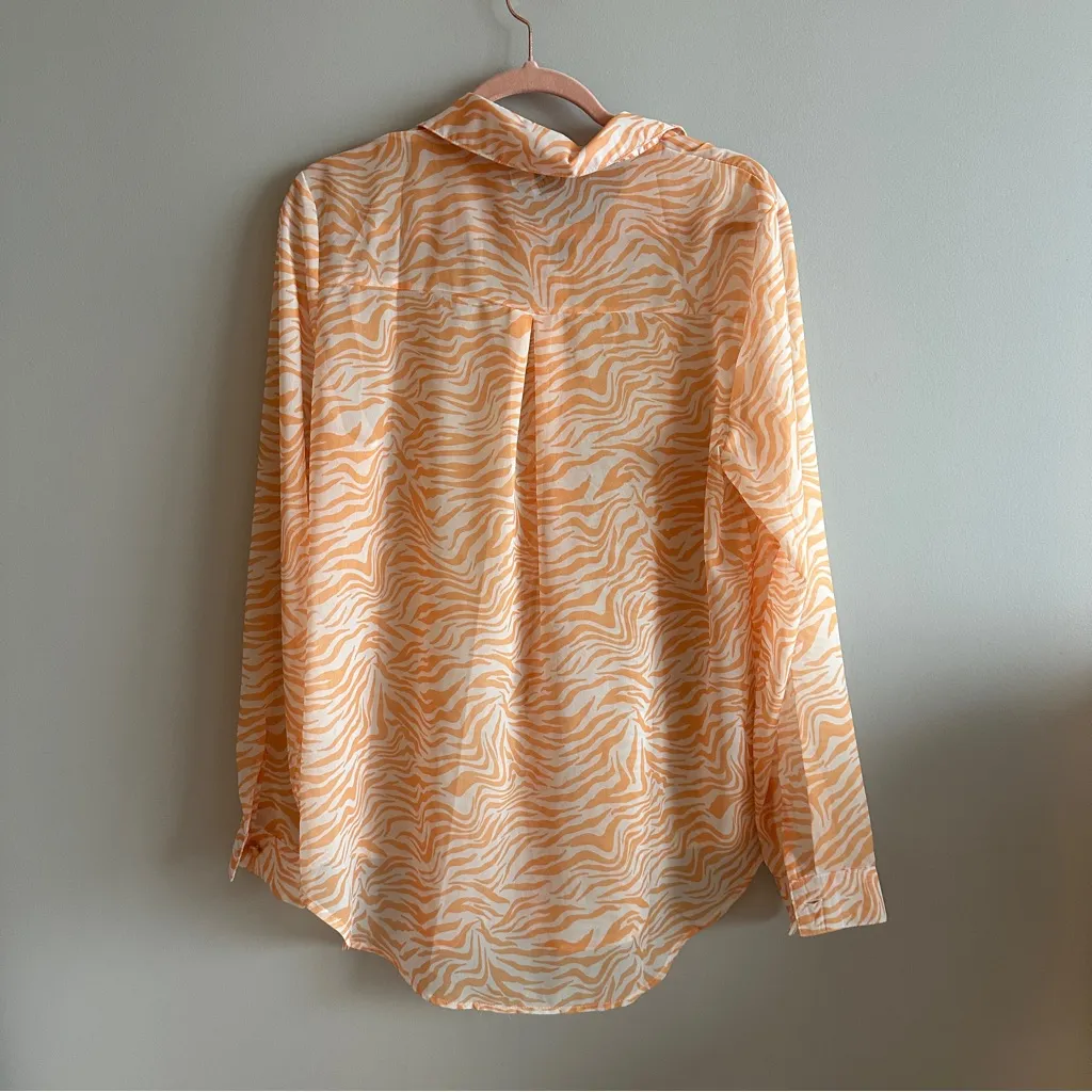 Princess Polly orange cream zebra button up - Image 4