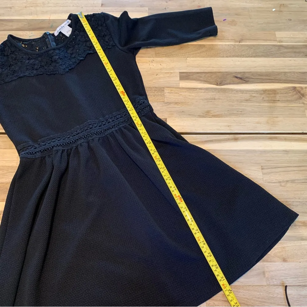 American Rag Black 3/4 Sleeve Dress With Lace Detail M - Image 4