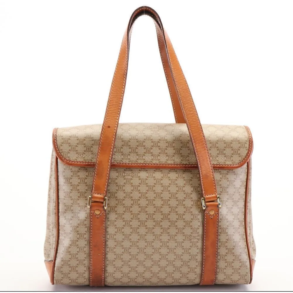 Vintage Celine‎ Coated Canvas Shoulder Bag - Image 3