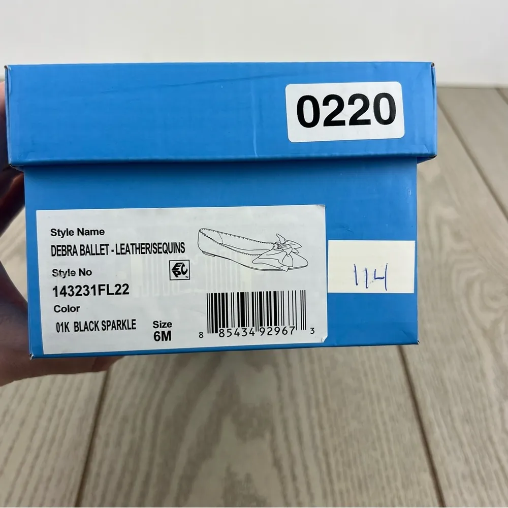 Jack Rogers Women's Debra Sequin Bow Point Toe Flats 6M Black Sparkle $138 - Image 8