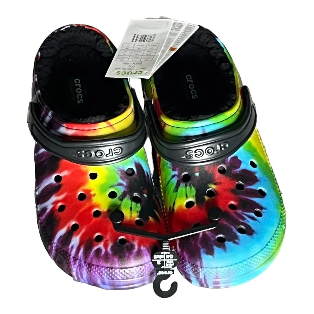 NEW Baya Lined Tie Dye CROCS CLOG SHOES Mens 10 Womens 12 Multicolor NWT! - Image 2