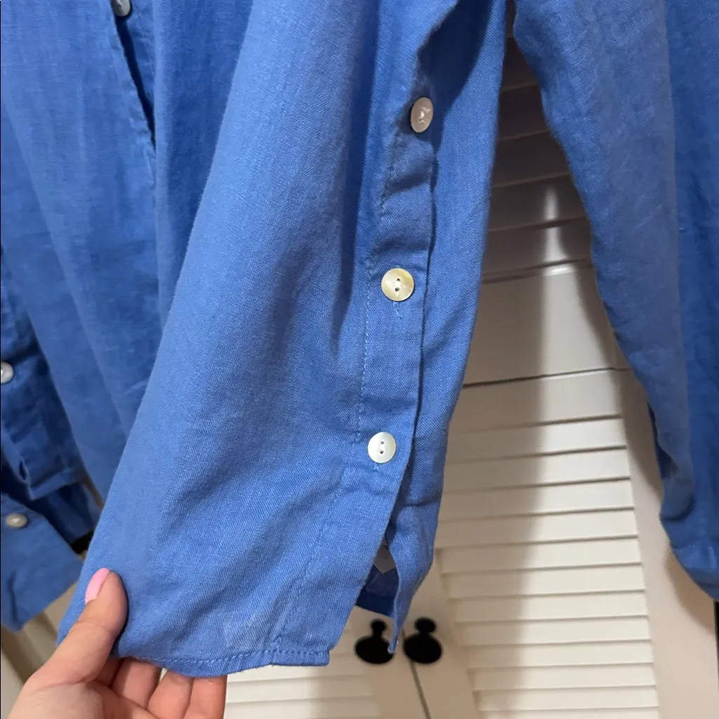 Calypso St. Barth  Blue Button Down Shirt - Image 3