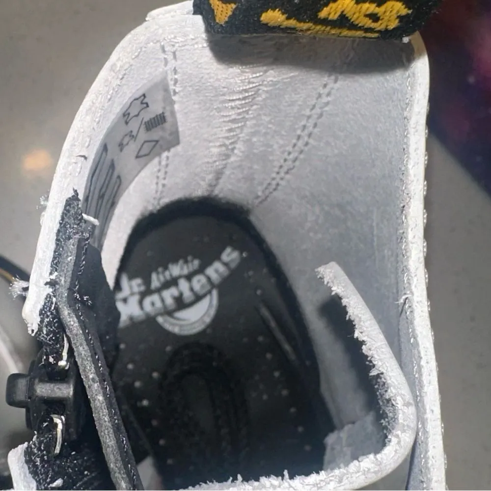 Dr Martens Jadon White Leather Platform Combat Boots Sz 37 EU/ US Women 6 Men 5 - Image 6