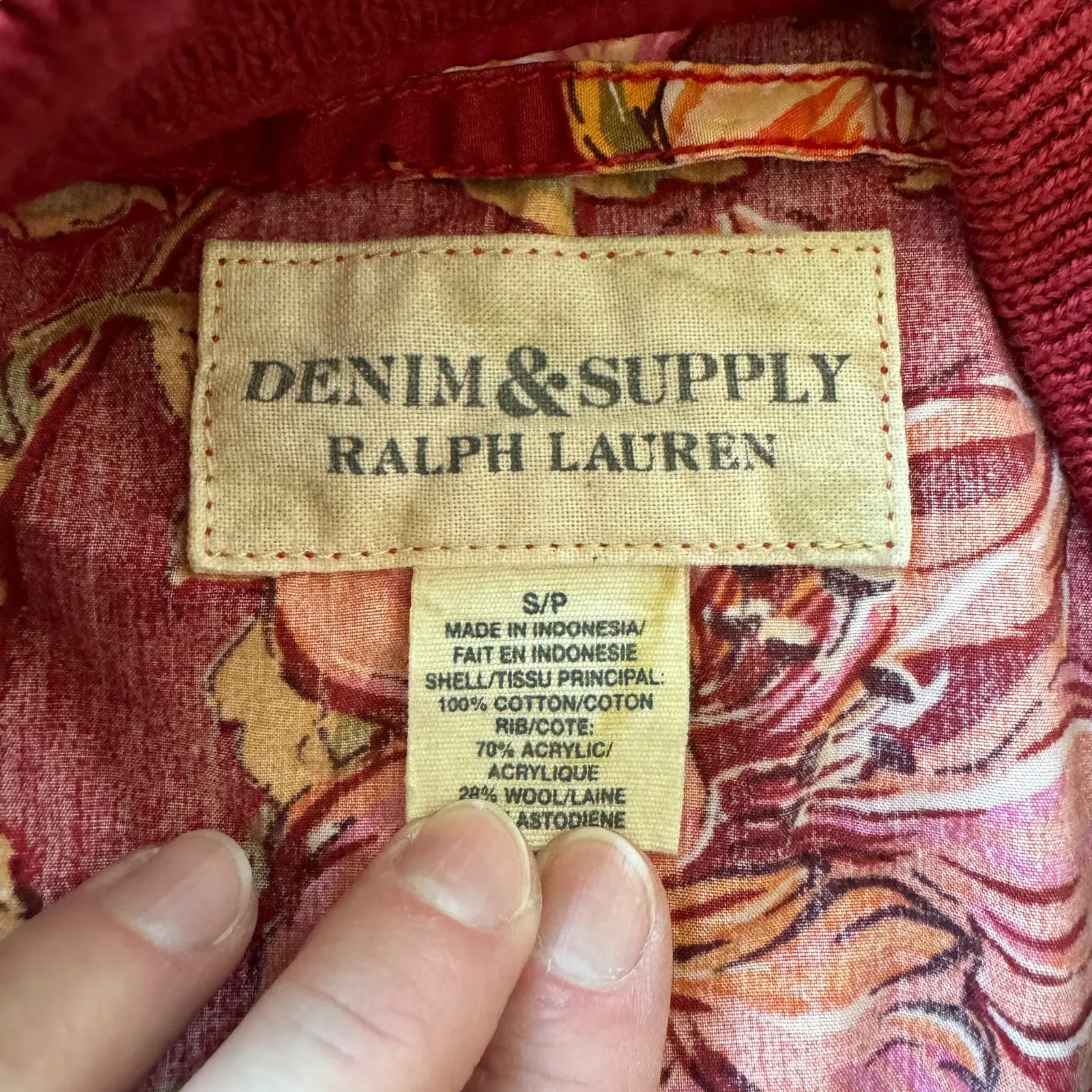 Ralph Lauren Red Floral Bomber Jacket - Image 7