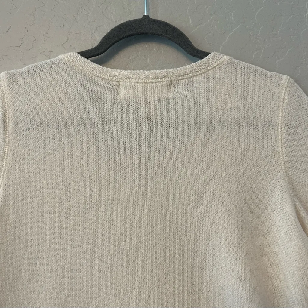 ⭐️French Laundry cream colored pocket front sweater with lace details size large - Image 13