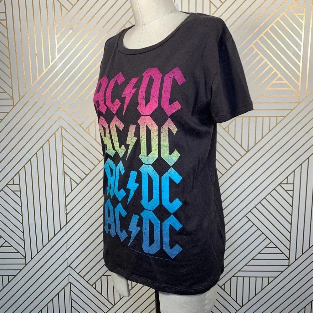 Chaser AC/DC Band Graphic Tee Shirt Gray‎ Neon - Image 5