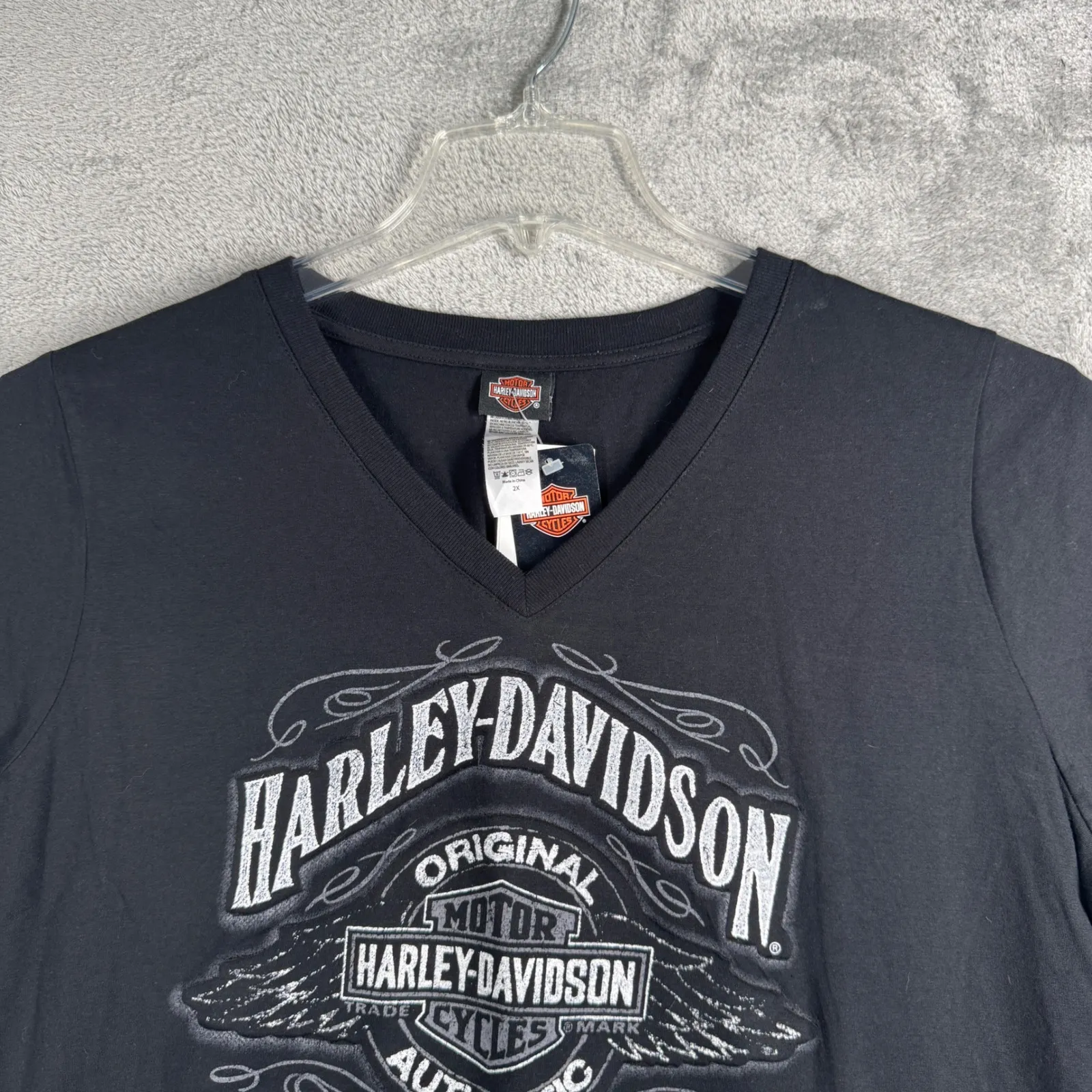 Harley Davidson‎ Womens 2X Black Shirt Moto Graphic Tee Denali Wasilla Alaska Size XXL - Image 4