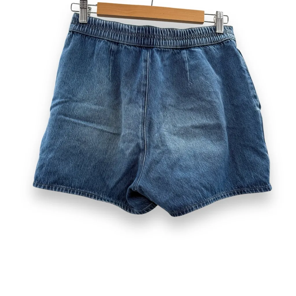 Express Super High Rise‎ Medium Wash Elasticized Back Waist Short Shorts Sz S - Image 2