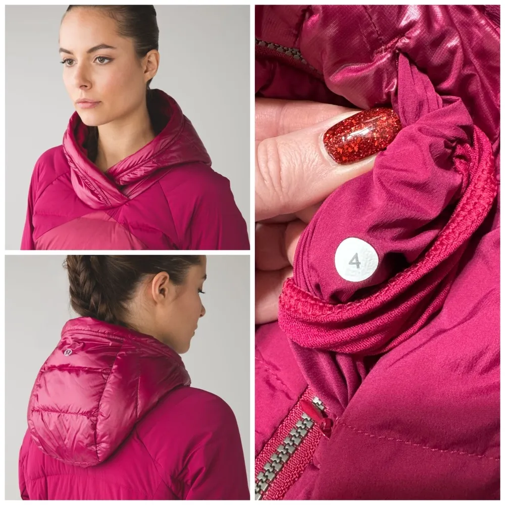 Lululemon  Down Right Cozy Pullover Puffer Jacket Berry Rumble Winter Coat Size 4 - Image 14