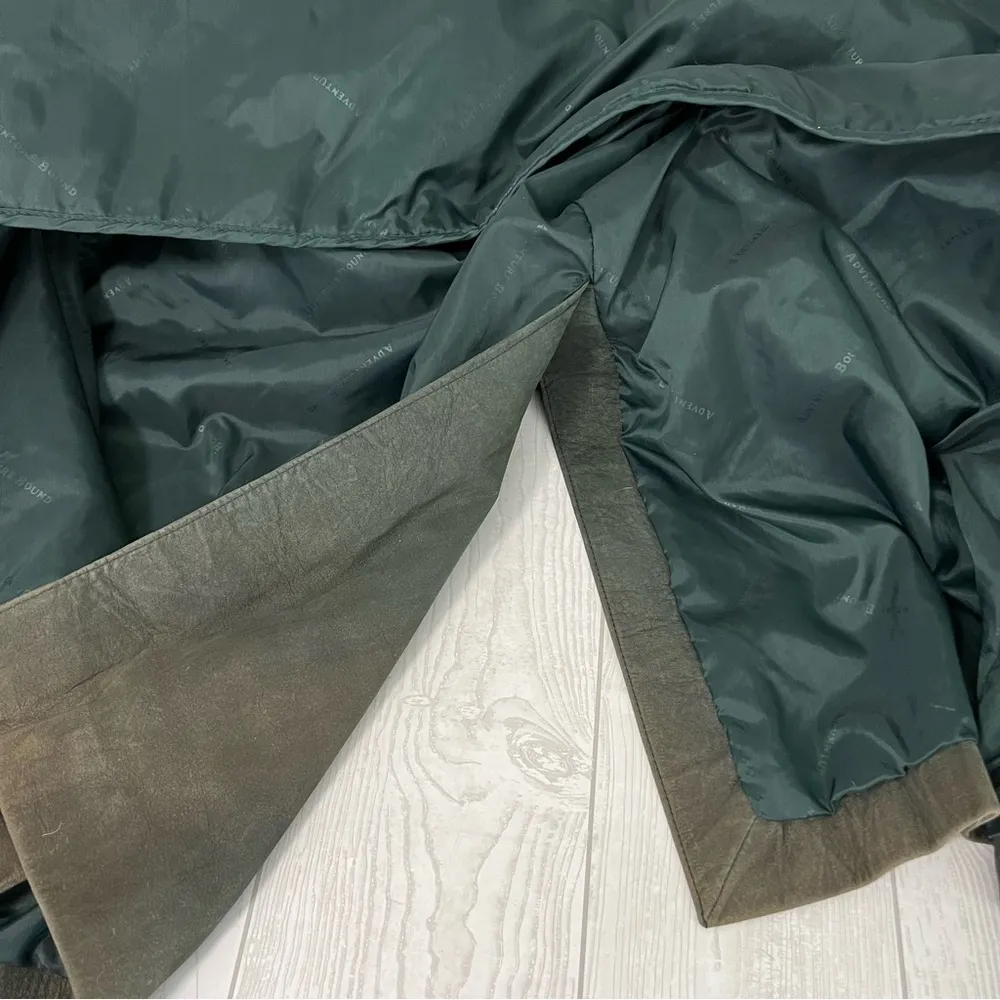 Vintage Wilsons Leather Adventure Bound Green Trench Coat Jacket - Image 6