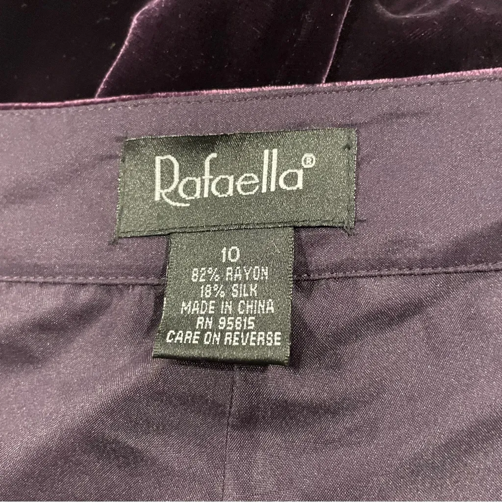 Deep purple rain velvet whimsigoth holiday swanky silk wide leg pants NWT - Image 15