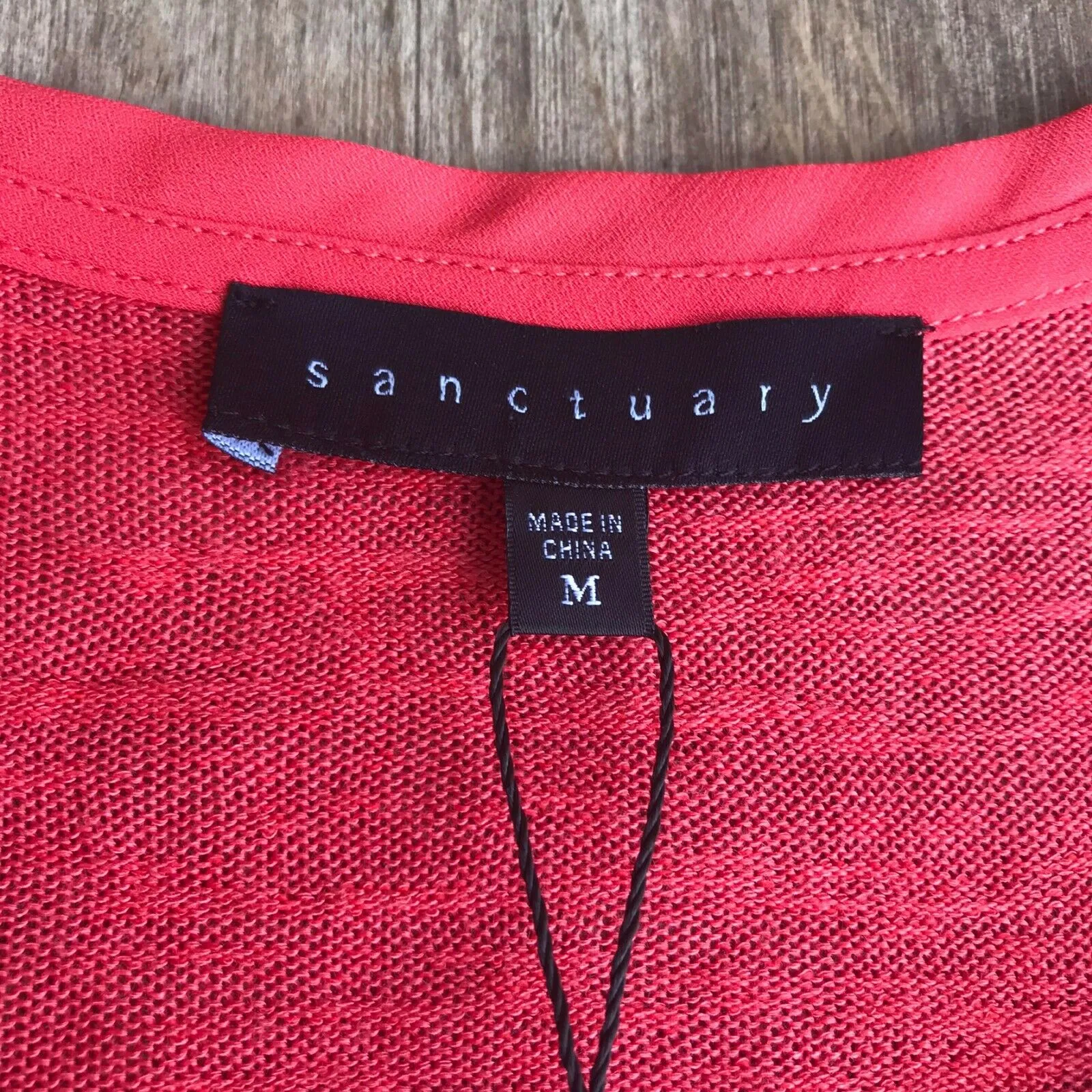 Sanctuary Womens Sweater Size Medium Coral Orange Tank Sleeveless Neck Ties‎ NEW - Image 6