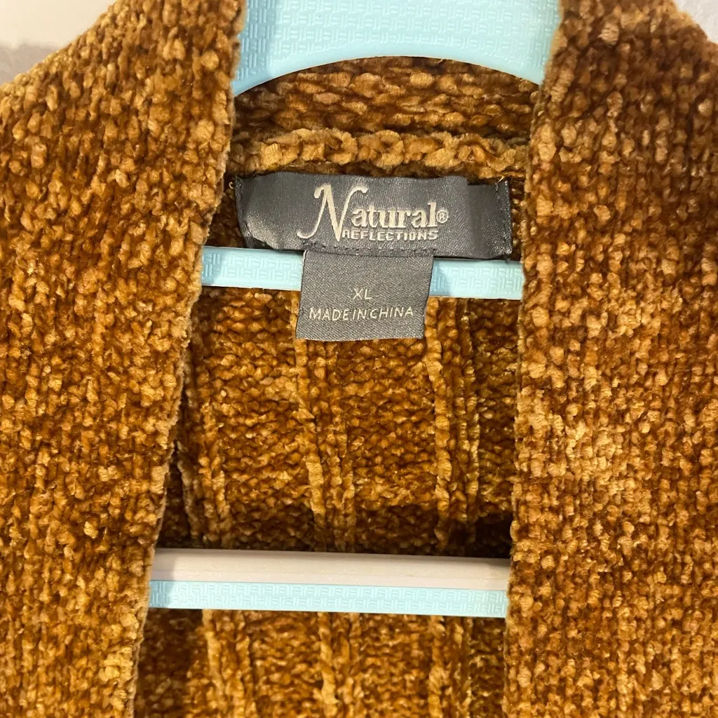 Natural Reflections Chenille Cardigan, Size XL, EUC - Image 3