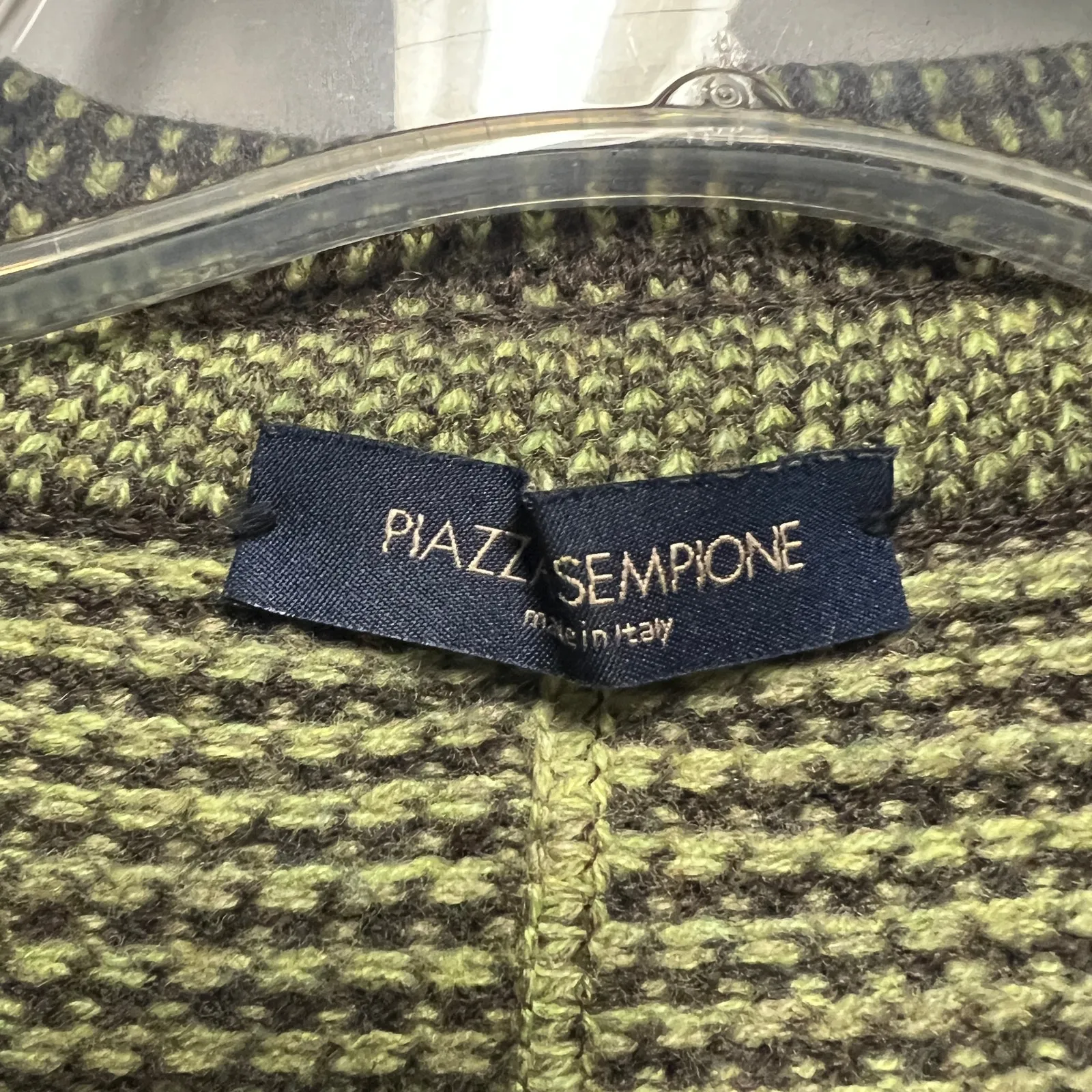 Piazza Sempione Made in Italy Button Front Green Cardigan Sweater Size Small - Image 5