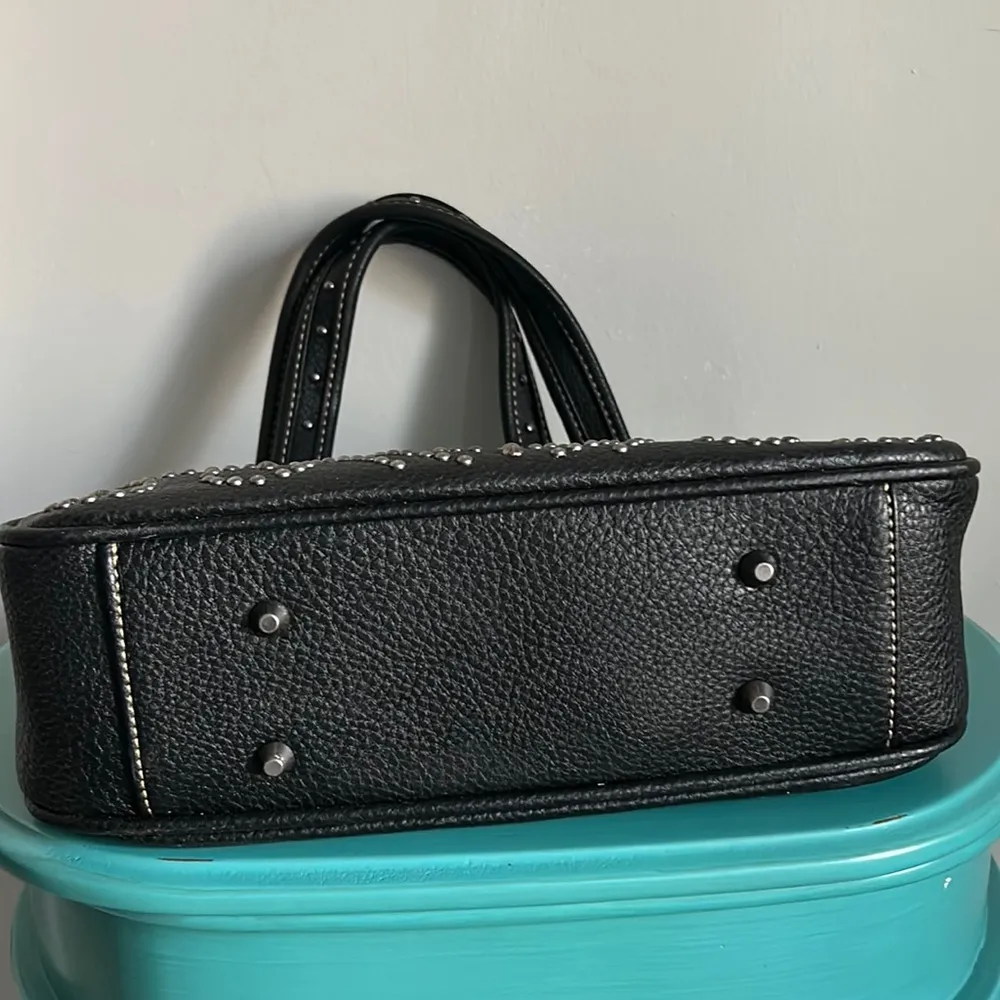 New Trinity Ranch by Montana West Tooled Pebbled Leather Studded Shoulder Bag - Image 12