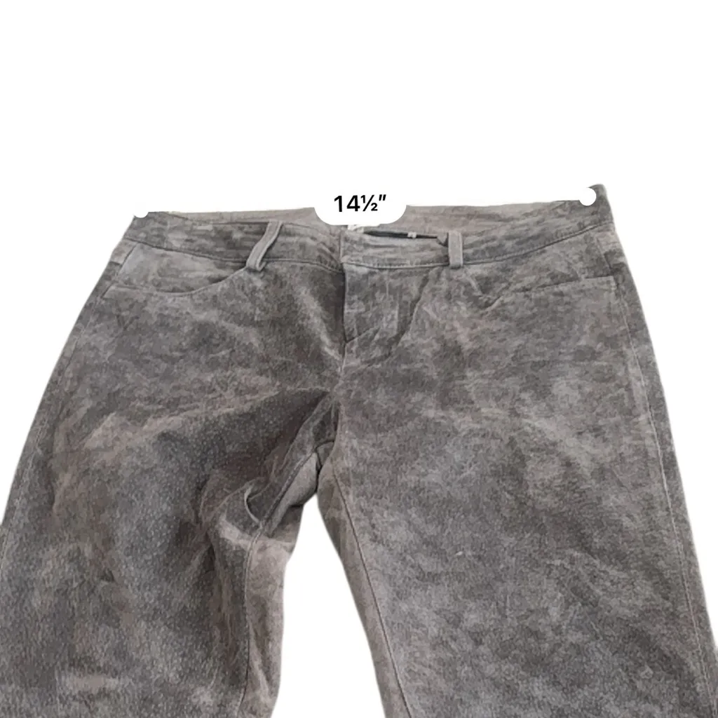 Ecru Suede Leather 5-Pocket Jeans Pants Brown Size 4 - Image 10