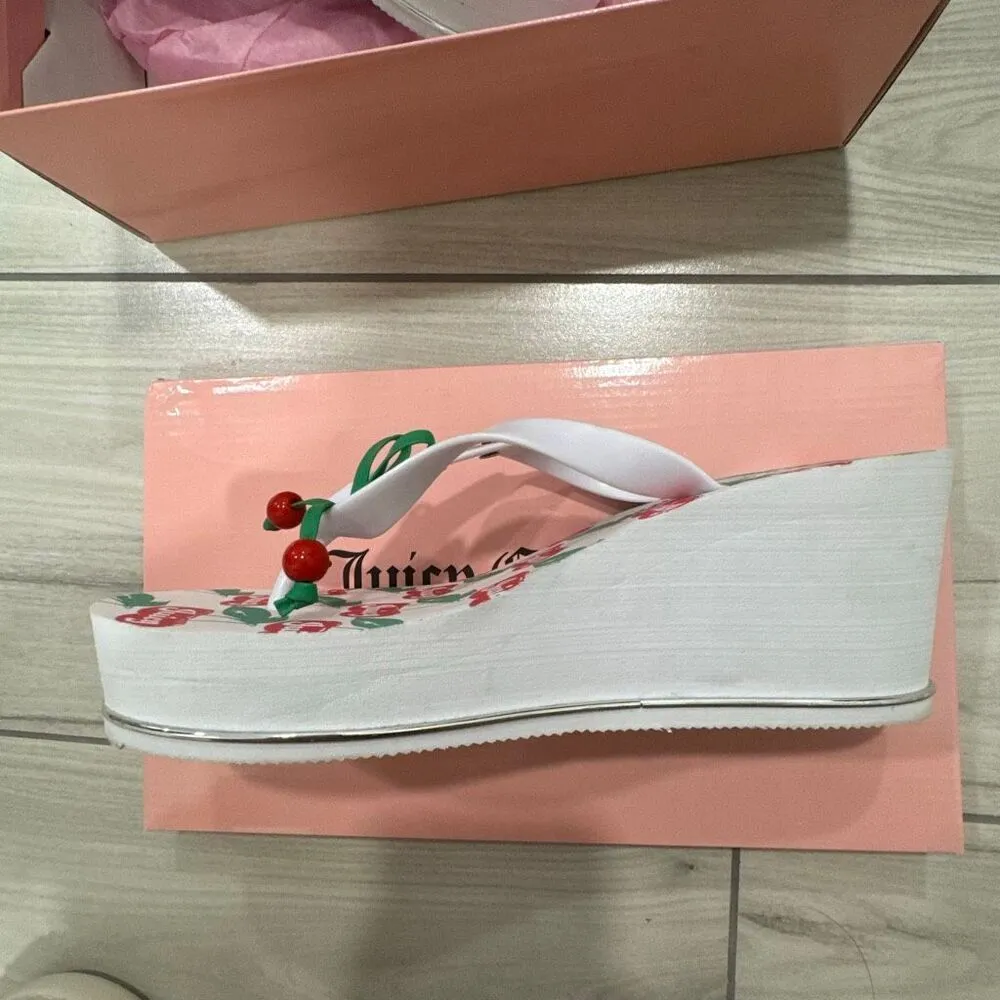  NIB Juicy Couture cherry platform flip flops sandals size 7   Looks like vintage - Image 3