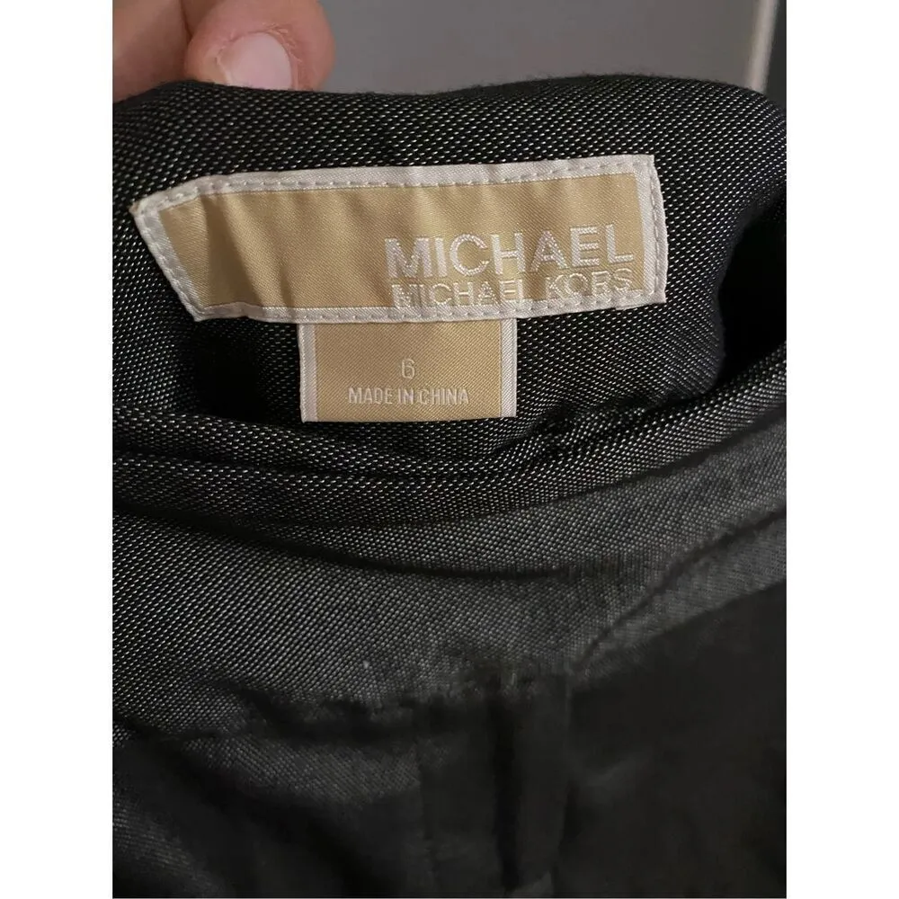 Michael Kors Grey Flat Wide Leg Dress Pants Size 6 - Image 5