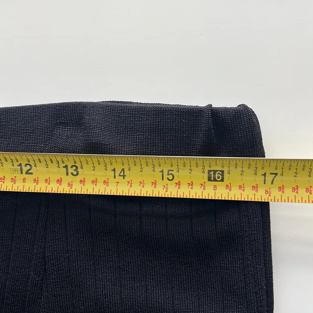 Exclusively Misook XL Knit Ribbed wide leg Pant Trouser black slinky - Image 4