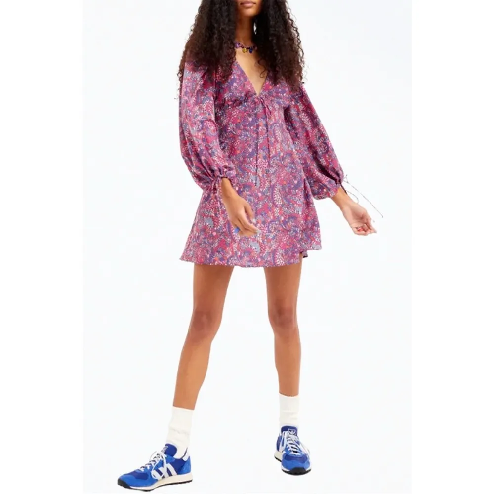 FOR LOVE & LEMONS nwt Tonya mini long sleeve open back dress xs/s fit Pink - Image 3