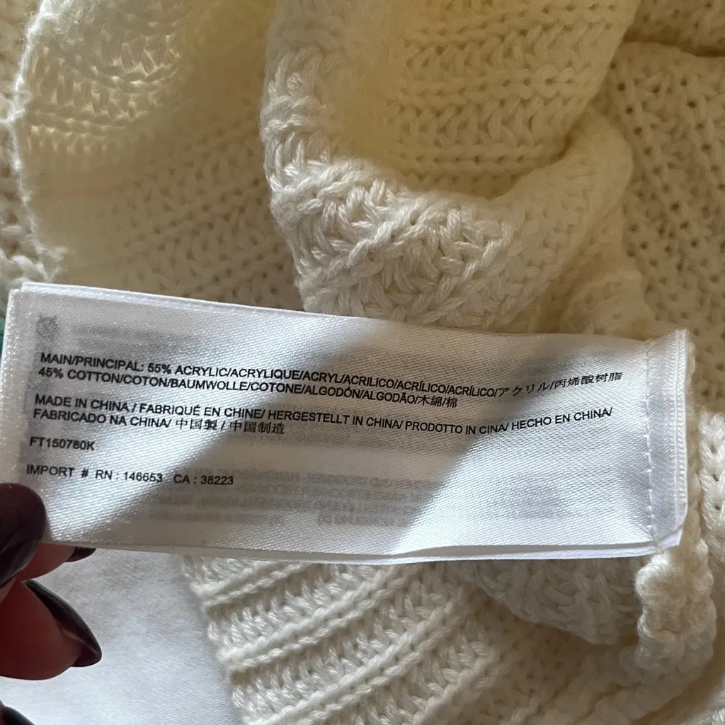 Finders Keepers | Asymmetrical Cream Sweater Knit Dress XS - Image 5