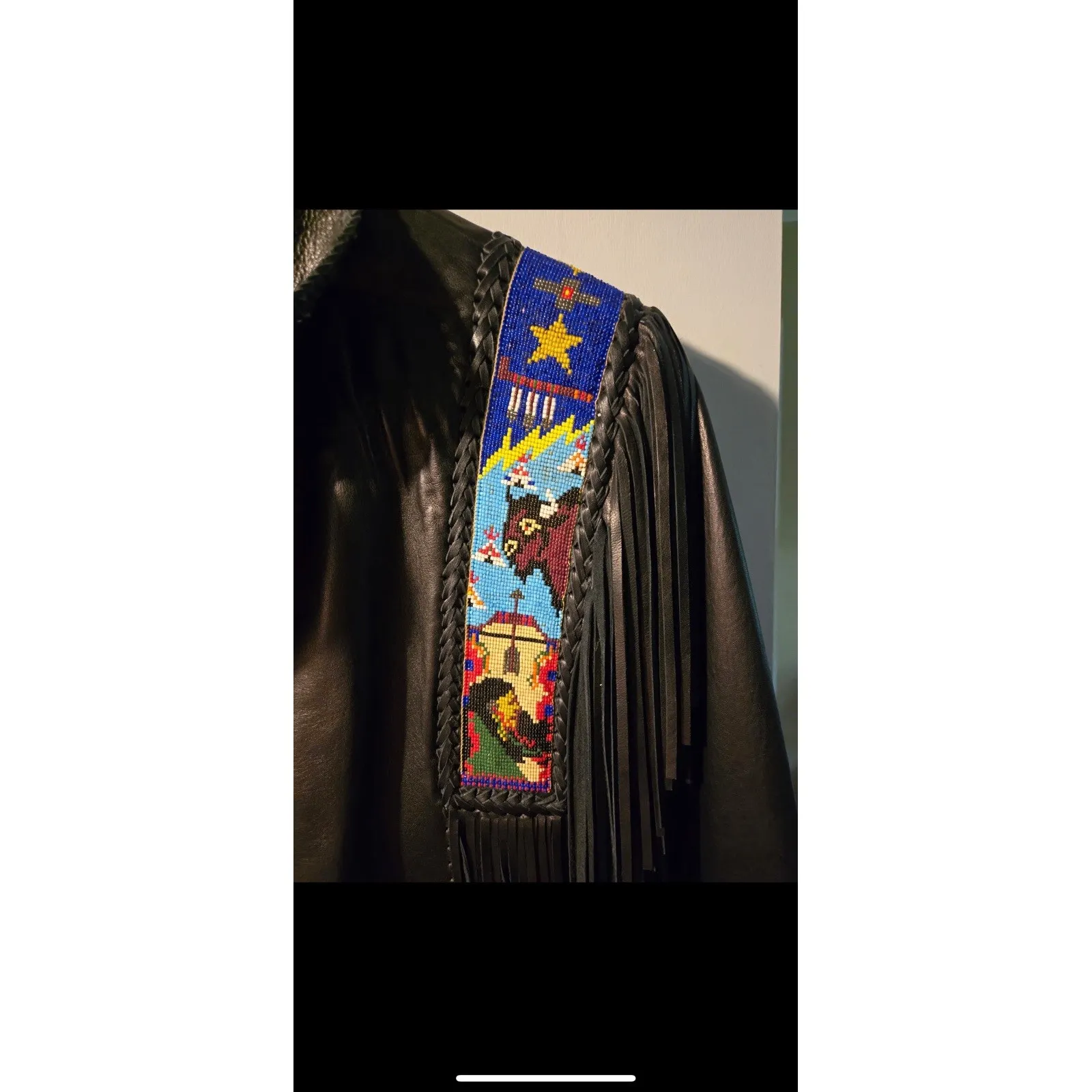 Overland leather jacket blazer lambskin Beaded $1300 Unisex 42 Made In USA Black Size L - Image 5