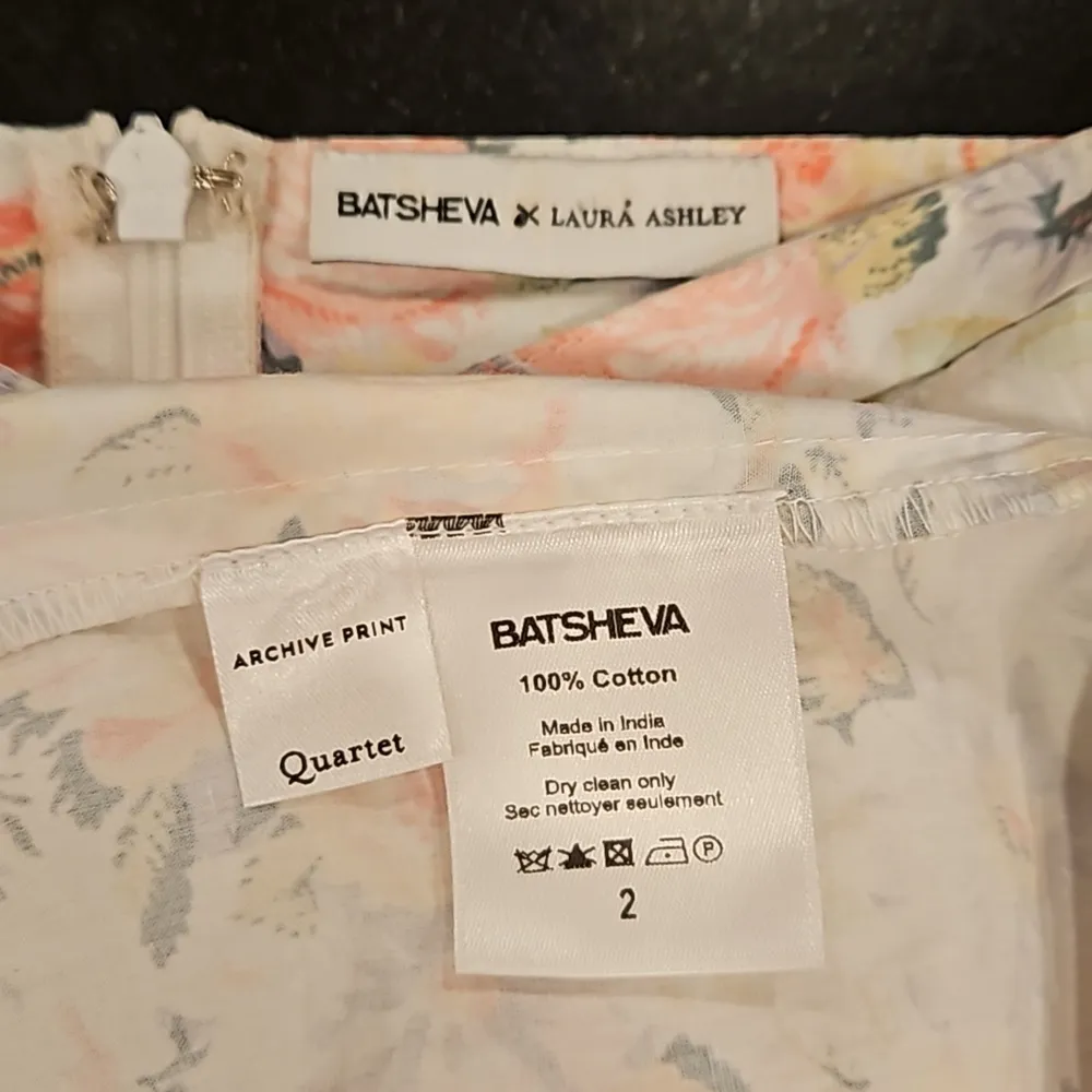 💕LAURA ASHLEY x BATSHEVA💕 Eden Dress ~ Quartet Cream Floral Print 2 NWOT - Image 16