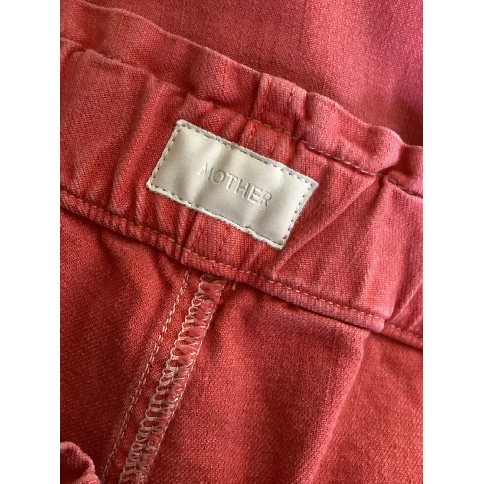 MOTHER Springy Ankle Wash Hot Coral Denim Jeans Pants Size 33 Red - Image 6