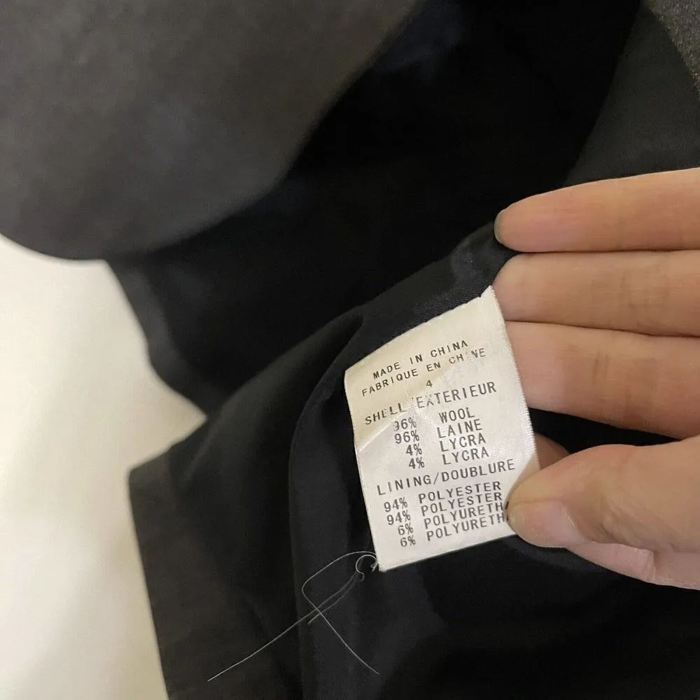 Theory Charcoal gray wool single button blazer career jacket size US 4 - Image 5