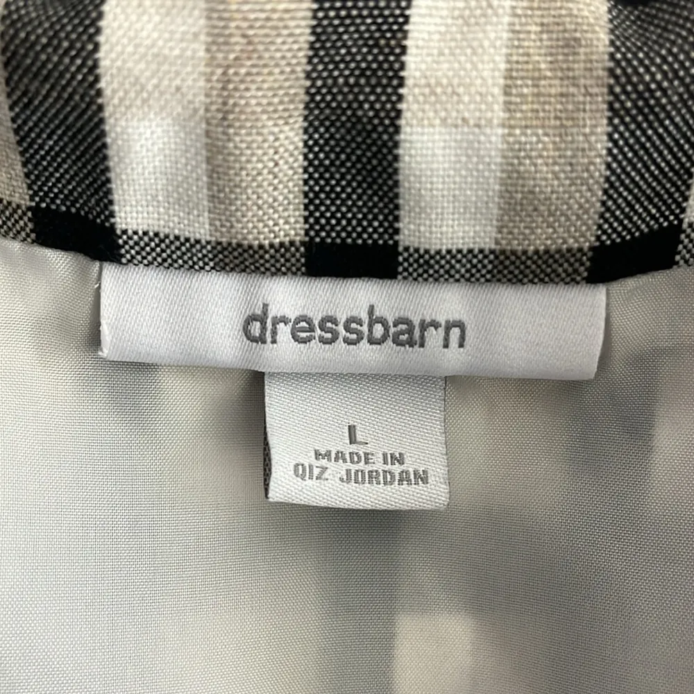 Dressbarn Black‎ and Tan Plaid Women's Button up Jacket Size Large - Image 2