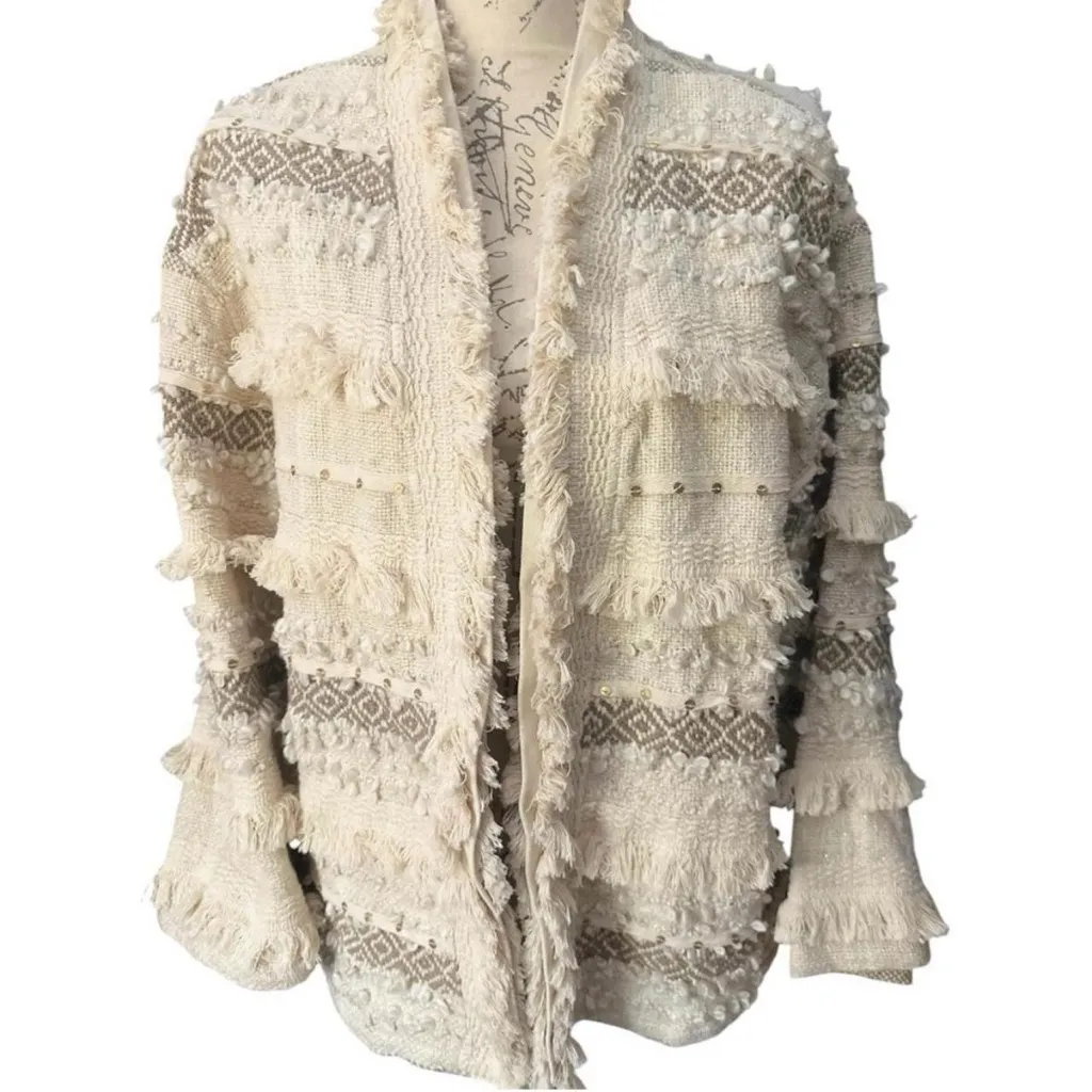 Viral Oversized Textured Knit Heavy Jacket Boho Chic  - Image 12