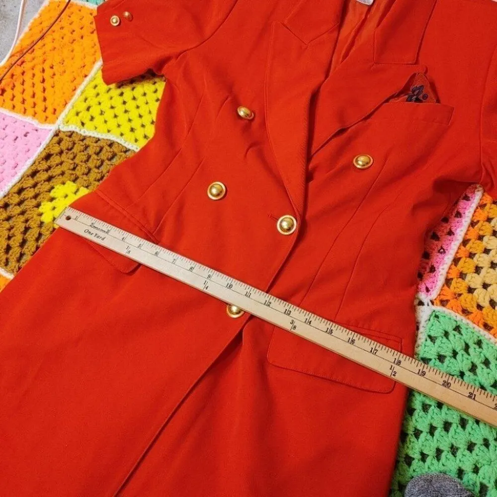 Atrium Collection Size 10 Vintage Red Elegant Professional Retro Suit Dress - Image 3